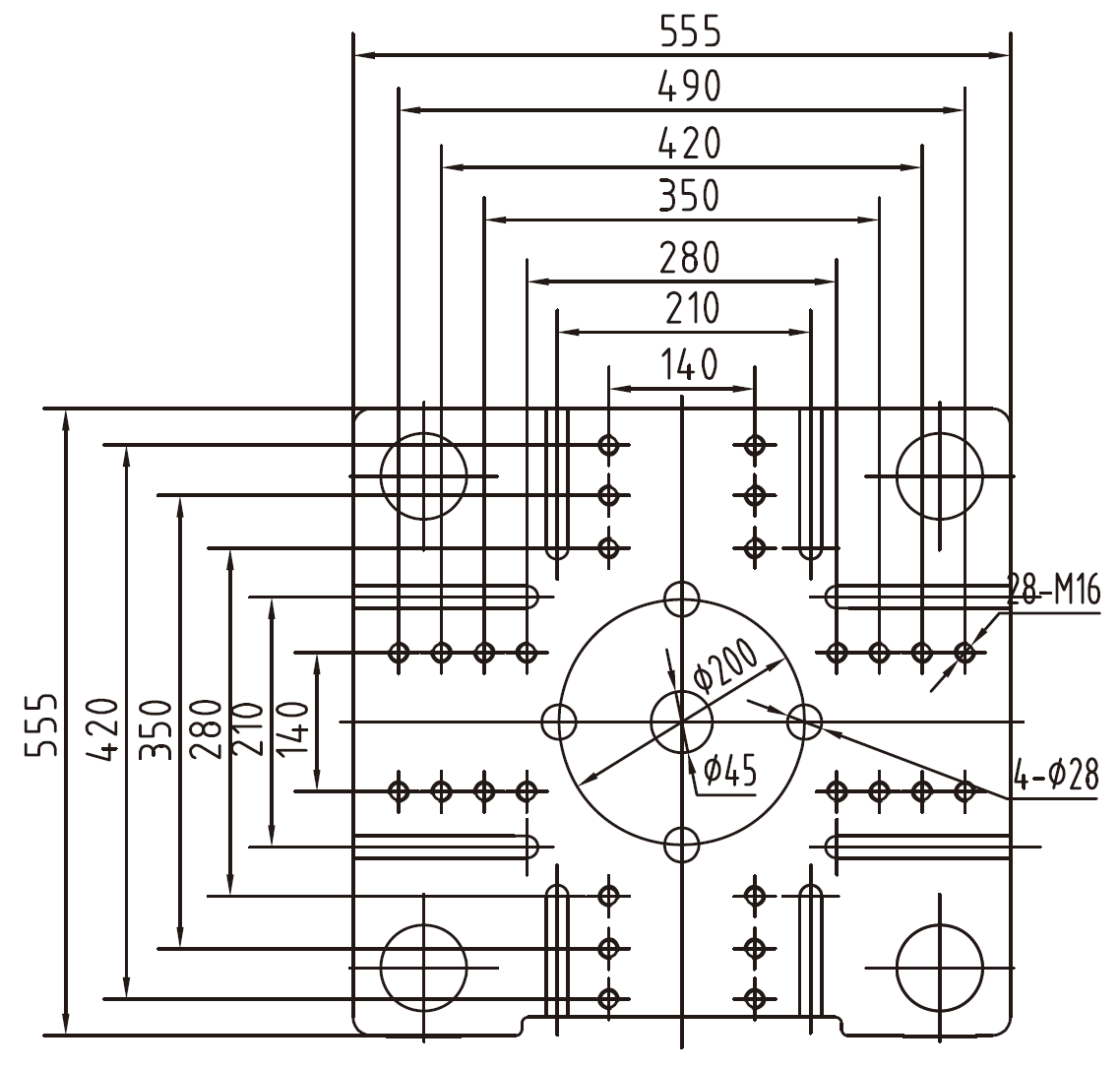 Platen Dimensions (movable)