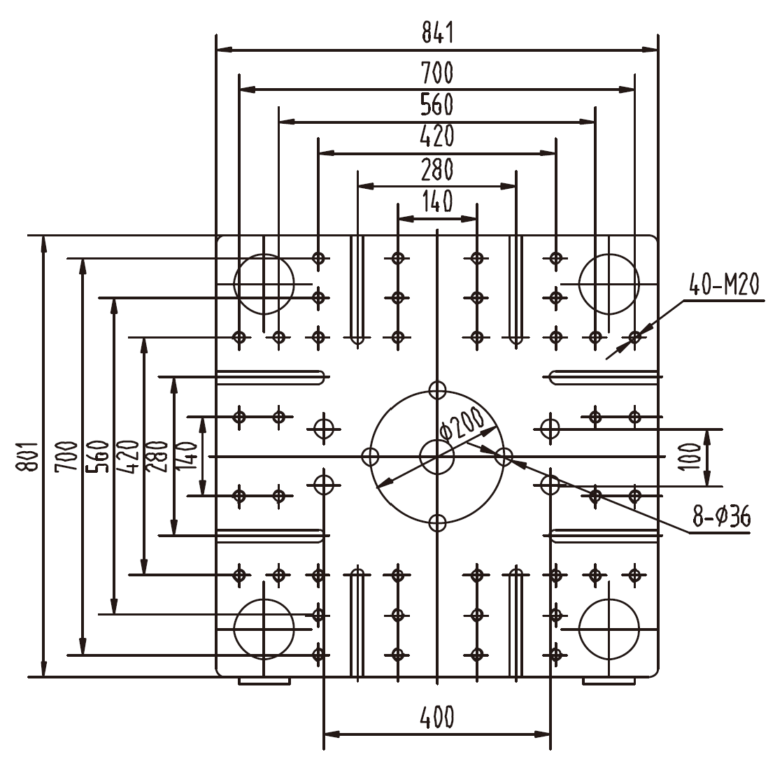 Platen Dimensions (movable)