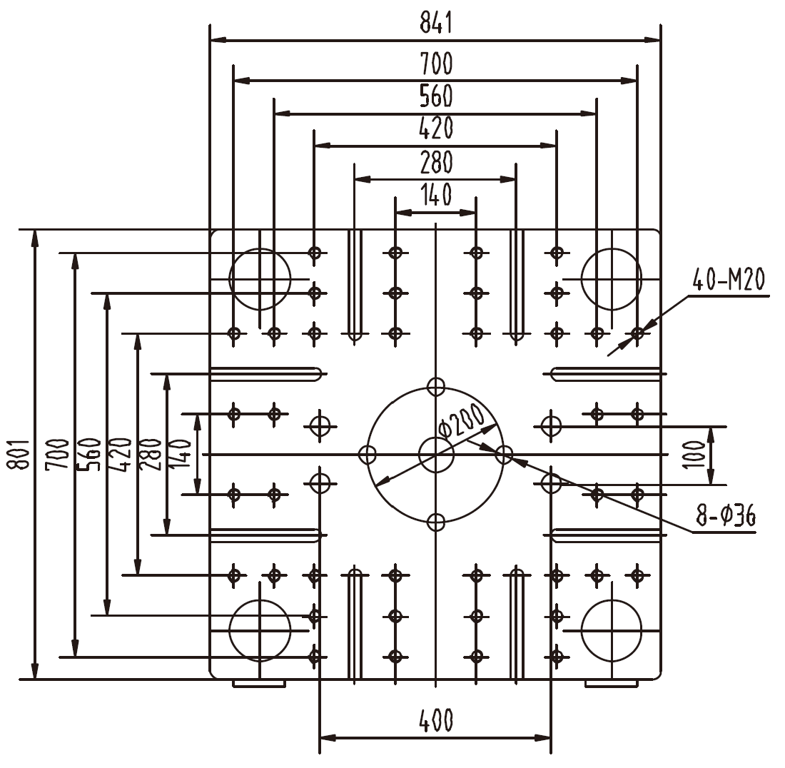 Platen Dimensions (movable)