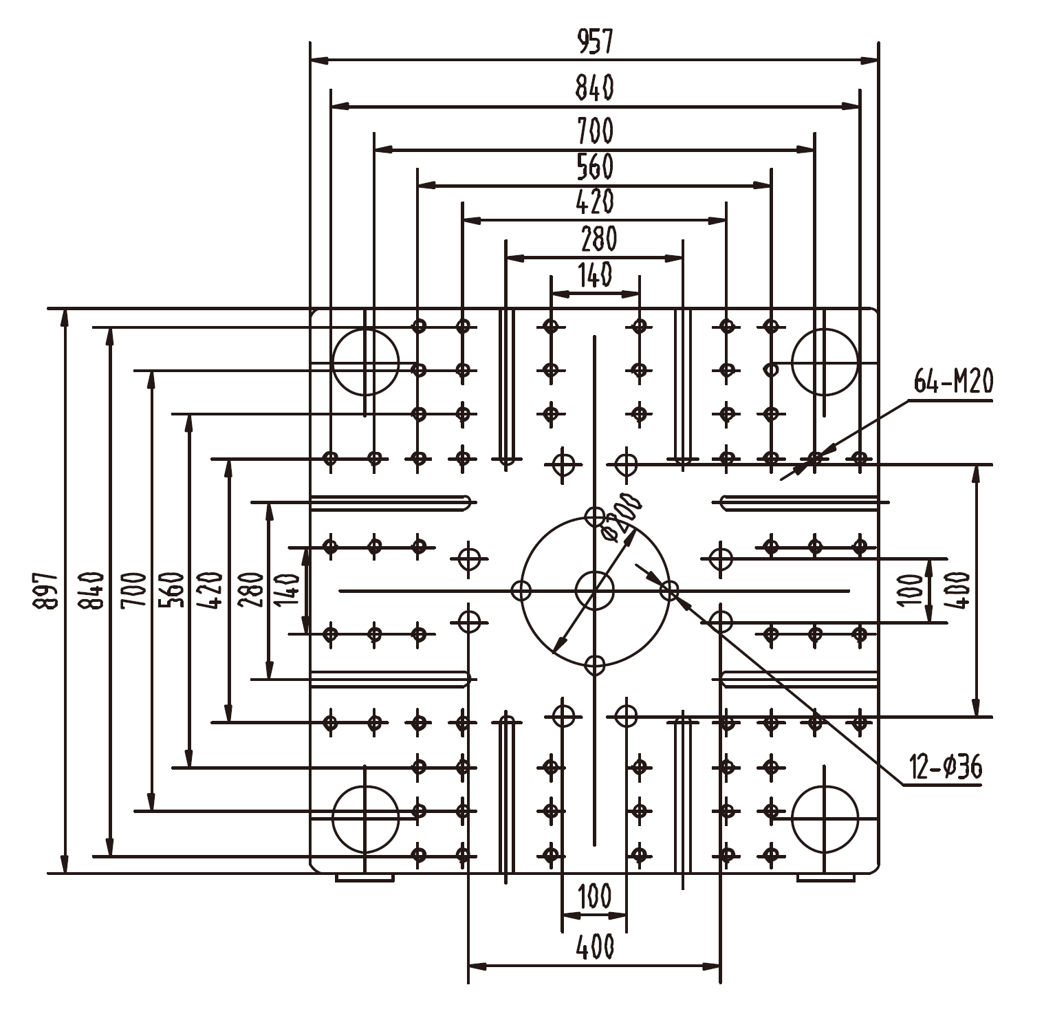 Platen Dimensions (movable)