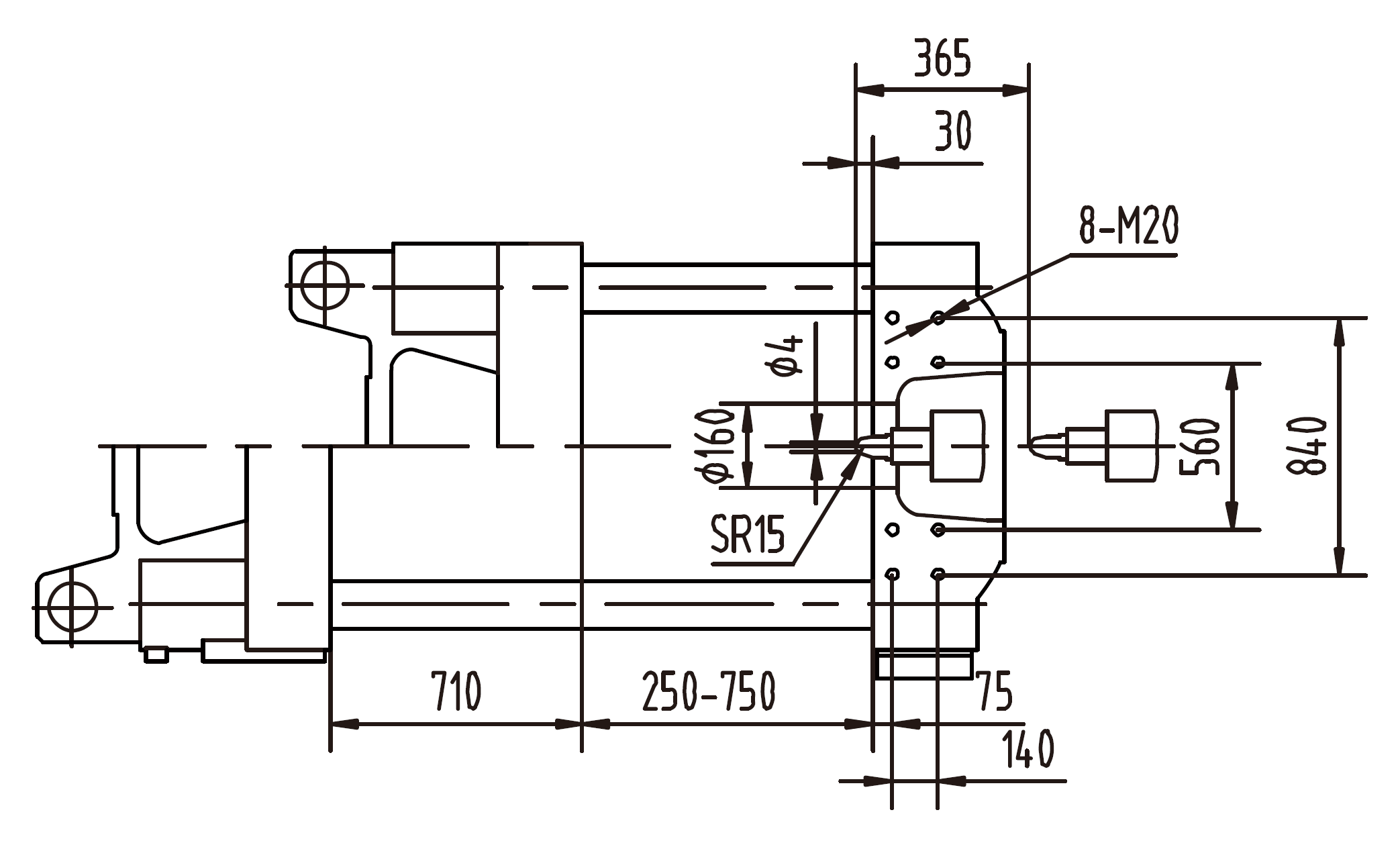 Platen Dimensions (flank)