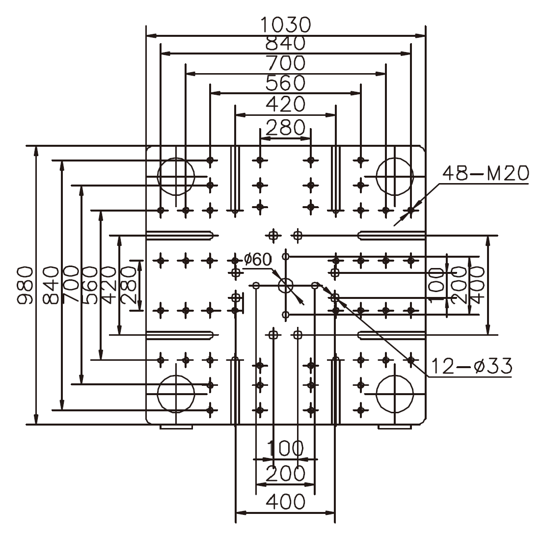 Platen Dimensions (movable)