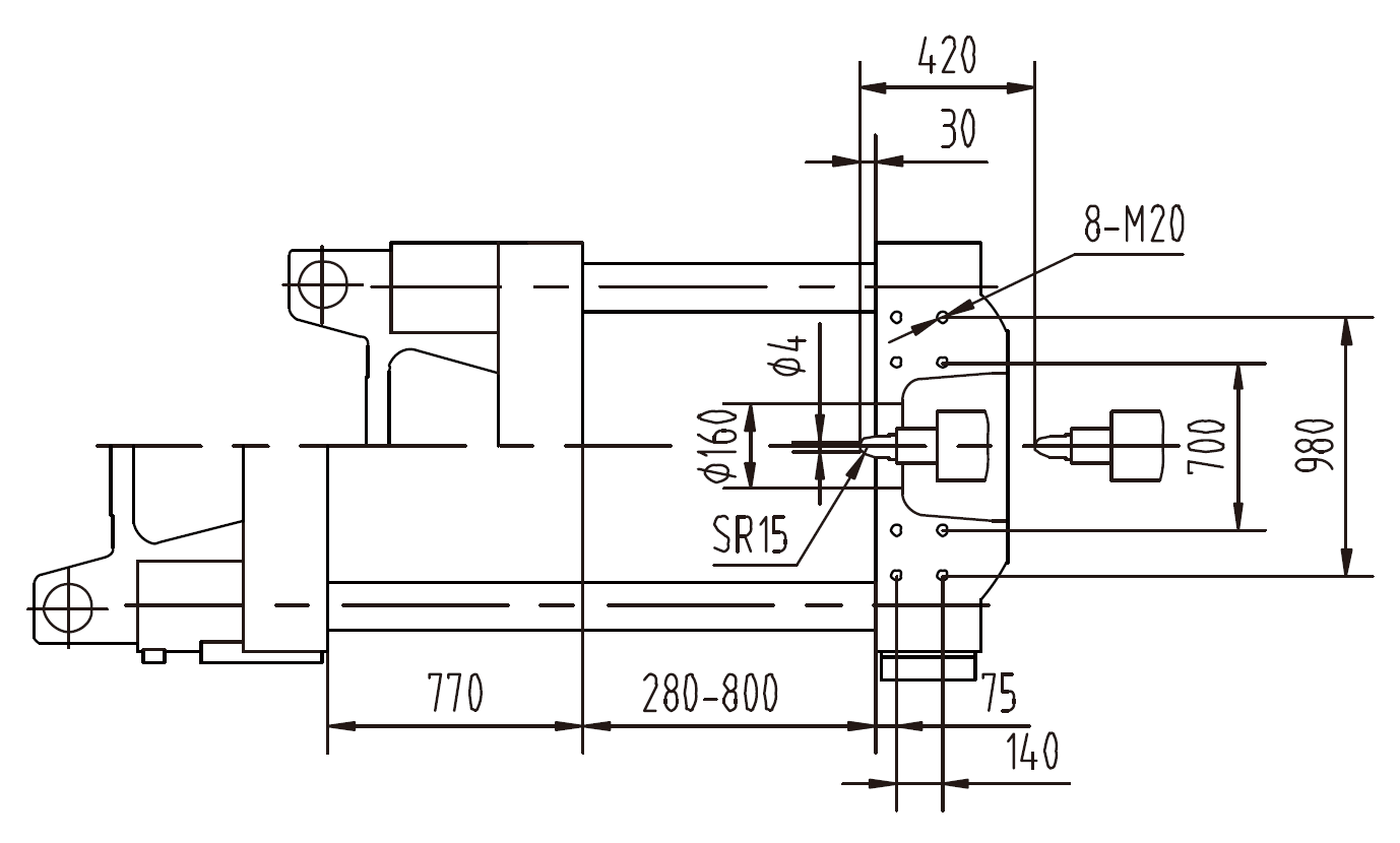 Platen Dimensions (flank)