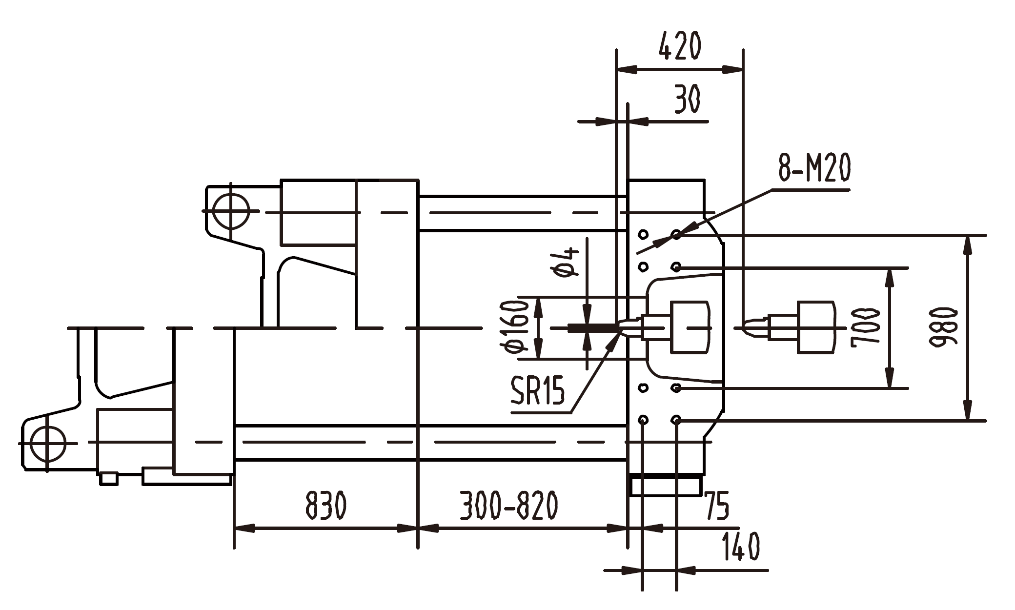 Platen Dimensions (flank)