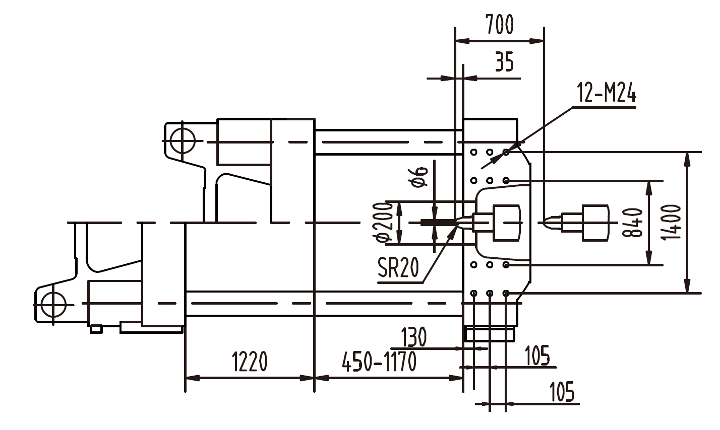 Platen Dimensions (flank)