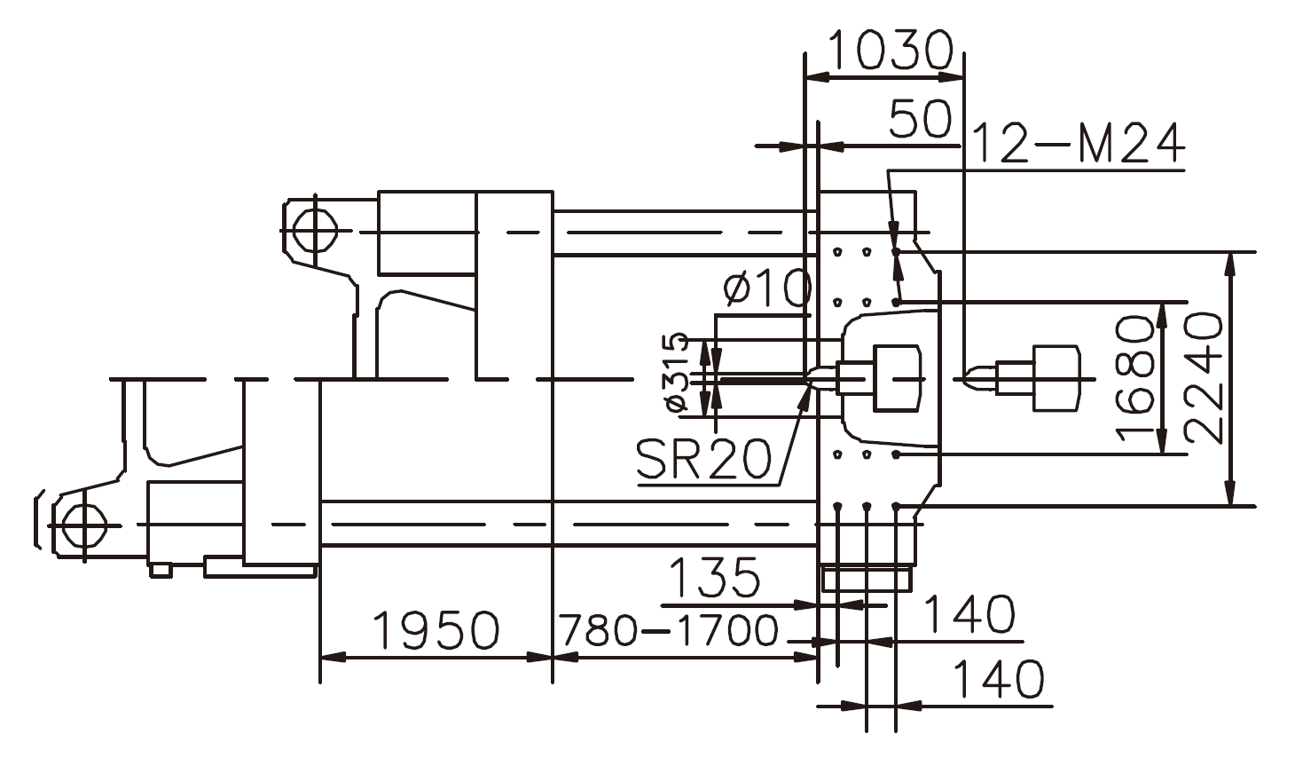 Platen Dimensions (flank)