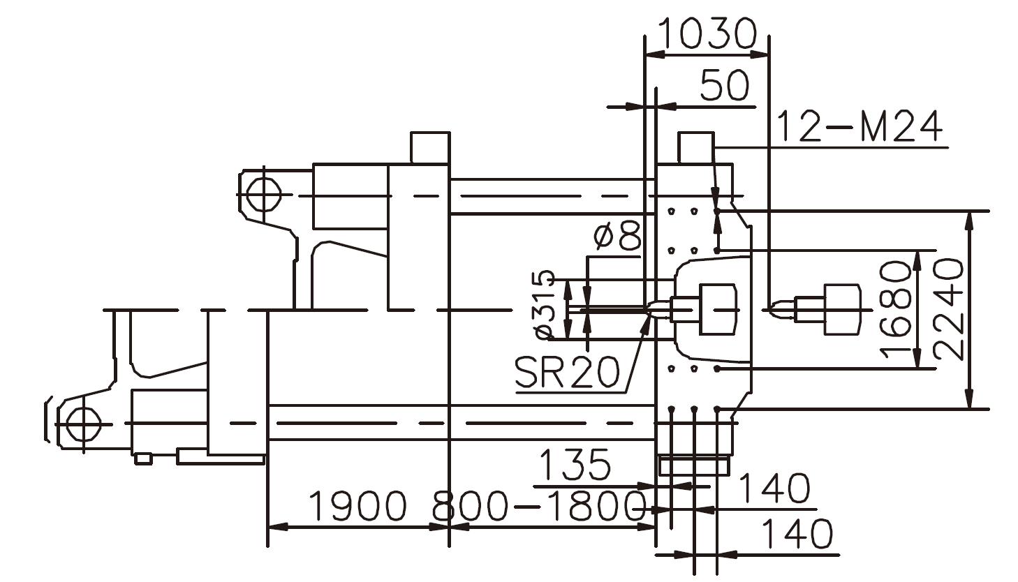 Platen Dimensions (flank)