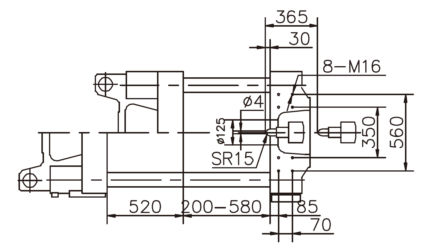 Platen Dimensions (flank)